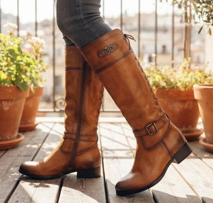 Swanq Classic Luxe Knee-High Leather-Look Boots